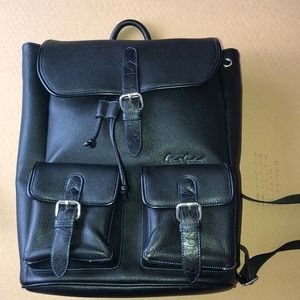 Black Grain Leather Robert Graham Backpack